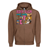 Chestnut keep calm and make coffee Zipper Hoodie - Zillion Design Studio