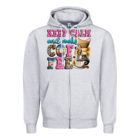 Heather Grey keep calm and make coffee Zipper Hoodie - Zillion Design Studio