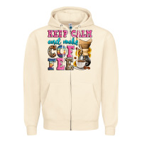 Sandshell keep calm and make coffee Zipper Hoodie - Zillion Design Studio