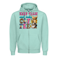 Seafoam keep calm and make coffee Zipper Hoodie - Zillion Design Studio