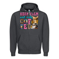 Smoke keep calm and make coffee Zipper Hoodie - Zillion Design Studio