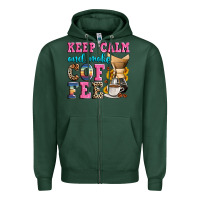 Sports Green keep calm and make coffee Zipper Hoodie - Zillion Design Studio