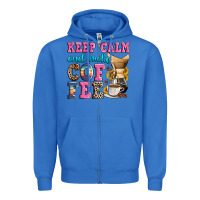 True Royal keep calm and make coffee Zipper Hoodie - Zillion Design Studio