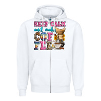 White keep calm and make coffee Zipper Hoodie - Zillion Design Studio