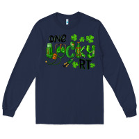 Navy One Lucky Respiratory Terapist Long Sleeve Tee - RanaPortraitStore