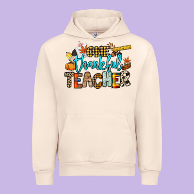One Thankful Teacher Urban Hoodie Designed By Nancycooperartshop