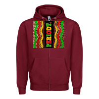 Burgundy juneteenth periodt Zipper Hoodie - Zillion Design Studio