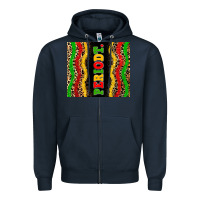 Navy juneteenth periodt Zipper Hoodie - Zillion Design Studio