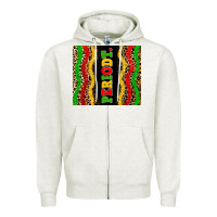 Oatmeal Heather juneteenth periodt Zipper Hoodie - Zillion Design Studio