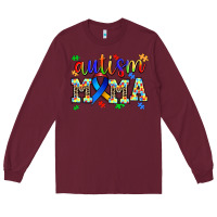 Burgundy autism mama Long Sleeve Tee - AdoDesignShop