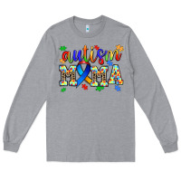Heather Grey autism mama Long Sleeve Tee - AdoDesignShop