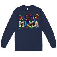 Navy autism mama Long Sleeve Tee - AdoDesignShop