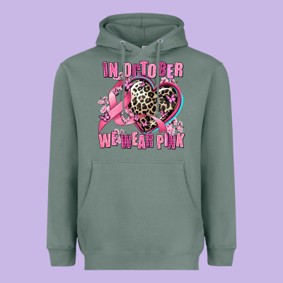 Western Leopard  In October We Wear Pink Heart Heavyweight Hoodie Designed By Adodesignshop