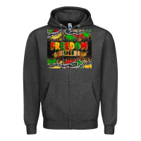 Charcoal Heather juneteenth freedom 1865 Zipper Hoodie - Zillion Design Studio