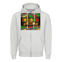 Dove Grey juneteenth freedom 1865 Zipper Hoodie - Zillion Design Studio