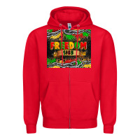 Red juneteenth freedom 1865 Zipper Hoodie - Zillion Design Studio