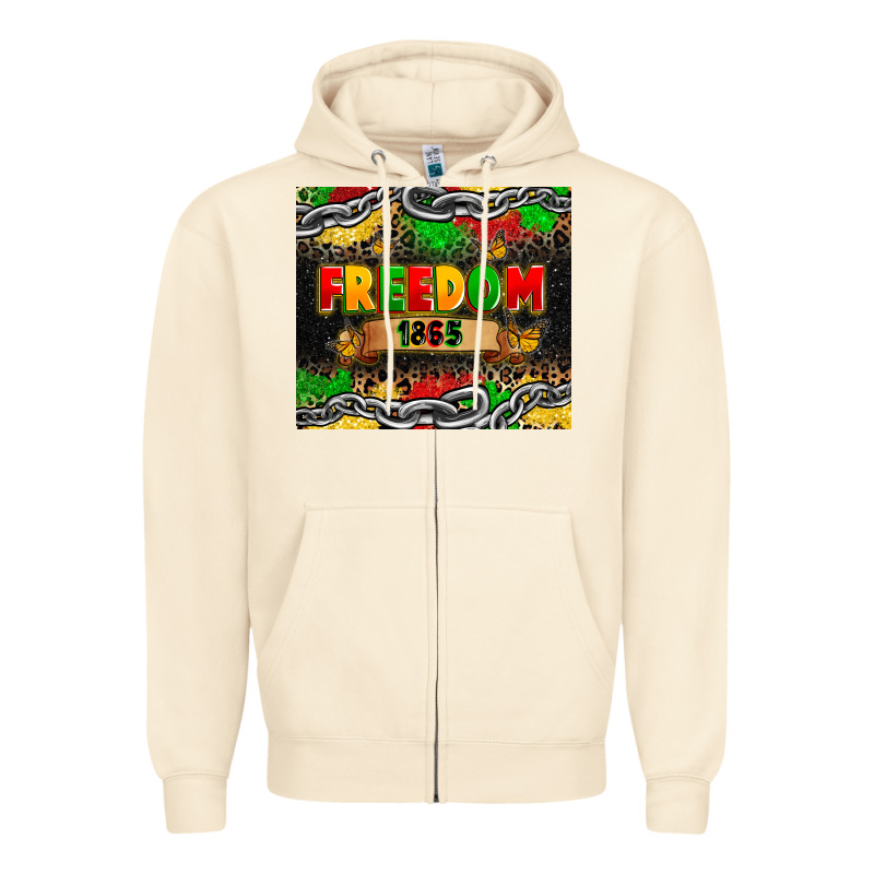 Juneteenth Freedom 1865 Zipper Hoodie by Zillion Design Studio | Teevron