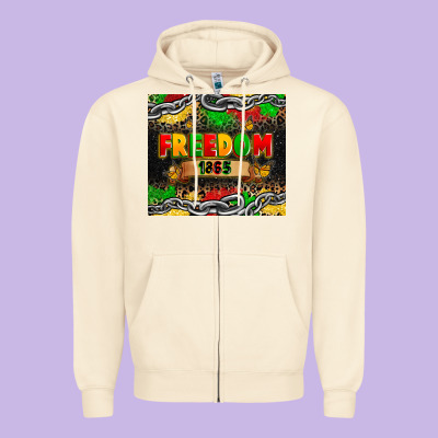 Juneteenth Freedom 1865 Zipper Hoodie Designed By Zillion Design Studio