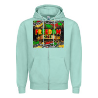 Seafoam juneteenth freedom 1865 Zipper Hoodie - Zillion Design Studio