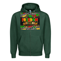 Sports Green juneteenth freedom 1865 Zipper Hoodie - Zillion Design Studio