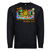 Black with god all things are possible summer Premium Sweatshirt - AdoDesignShop