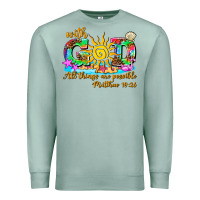 Seafoam with god all things are possible summer Premium Sweatshirt - AdoDesignShop