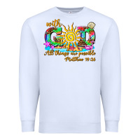White with god all things are possible summer Premium Sweatshirt - AdoDesignShop