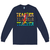 Navy teacher teacher Long Sleeve Tee - Zillion Design Studio