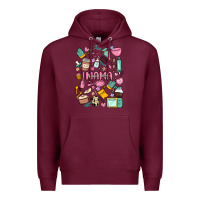 Burgundy can't talk right now doing mama stay at home stuff Premium Hoodie - MaliasSmallBusiness
