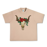 Burro bull skull with roses Urban Heavy Tee - Artiststas