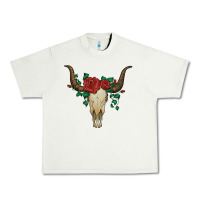 Pistachio bull skull with roses Urban Heavy Tee - Artiststas