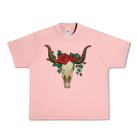 Salmon bull skull with roses Urban Heavy Tee - Artiststas