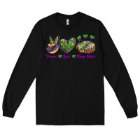 Black Peace Love King Cake Long Sleeve Tee - RanaPortraitStore