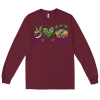 Burgundy Peace Love King Cake Long Sleeve Tee - RanaPortraitStore