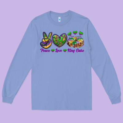 Long Sleeve Tee Peace Love King Cake
