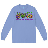 Colony Blue Peace Love King Cake Long Sleeve Tee - RanaPortraitStore