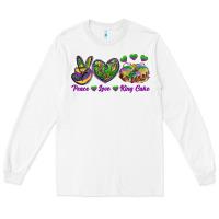 White Peace Love King Cake Long Sleeve Tee - RanaPortraitStore
