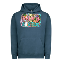Pigment Midnight Navy Happy Easter Urban Hoodie - NancyCooperArtShop