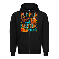 Black pumpkin spice and everthing nice Zipper Hoodie - Zillion Design Studio
