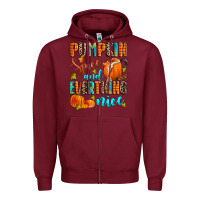 Burgundy pumpkin spice and everthing nice Zipper Hoodie - Zillion Design Studio