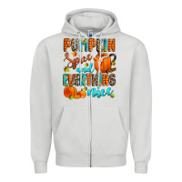Dove Grey pumpkin spice and everthing nice Zipper Hoodie - Zillion Design Studio