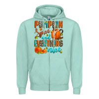 Seafoam pumpkin spice and everthing nice Zipper Hoodie - Zillion Design Studio