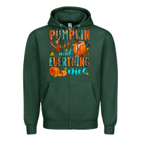 Sports Green pumpkin spice and everthing nice Zipper Hoodie - Zillion Design Studio