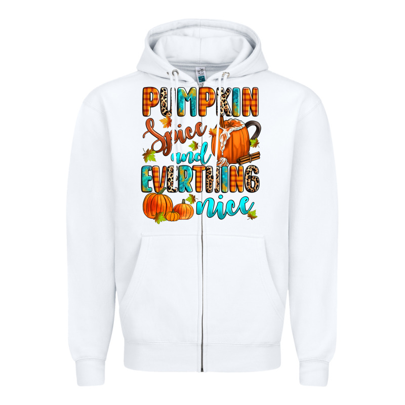 Pumpkin Spice And Everthing Nice Zipper Hoodie by Zillion Design Studio | Teevron