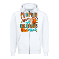 White pumpkin spice and everthing nice Zipper Hoodie - Zillion Design Studio