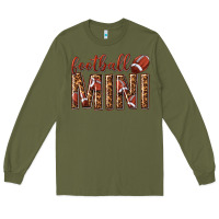 Army Green football mini with leopard Long Sleeve Tee - texasbilliewilder