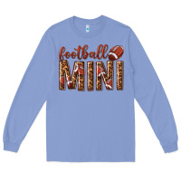 Colony Blue football mini with leopard Long Sleeve Tee - texasbilliewilder