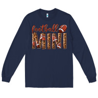 Navy football mini with leopard Long Sleeve Tee - texasbilliewilder
