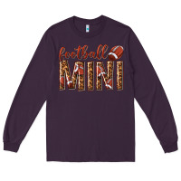 Plum football mini with leopard Long Sleeve Tee - texasbilliewilder