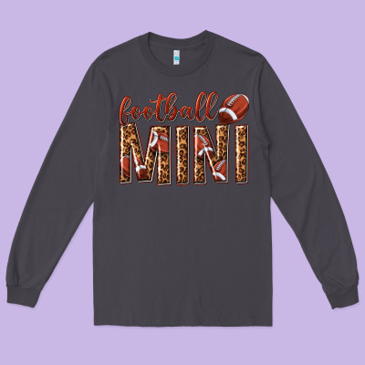 Long Sleeve Tee football mini with leopard